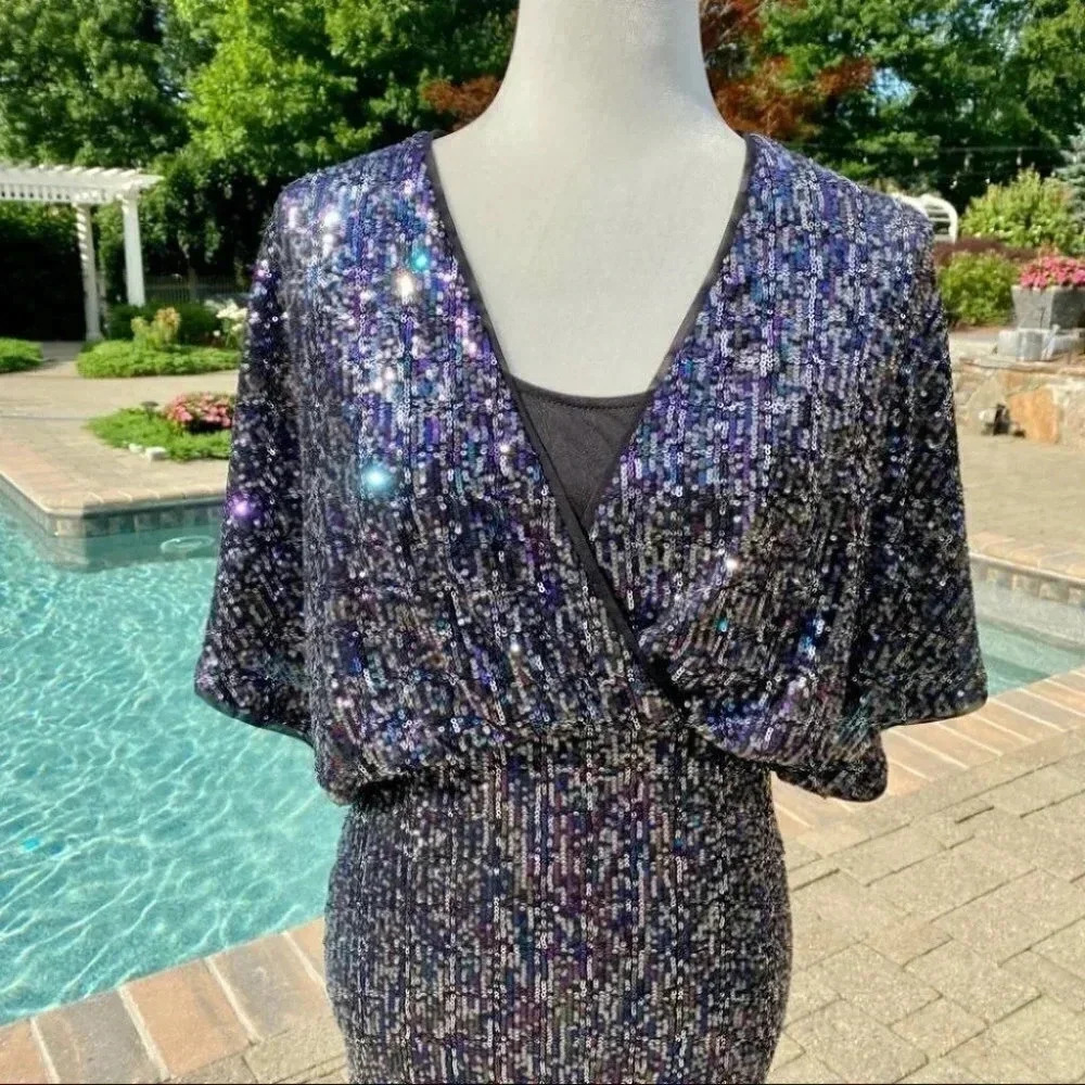 NWT Anthropologie BHLDN Jax Sequin Cocktail Mini Dress Size 2